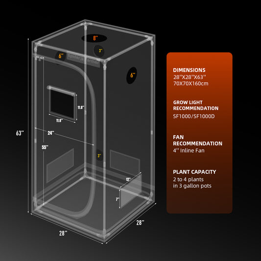 Spider Farmer 2.3'x2.3'x5.2'Indoor Grow Tent